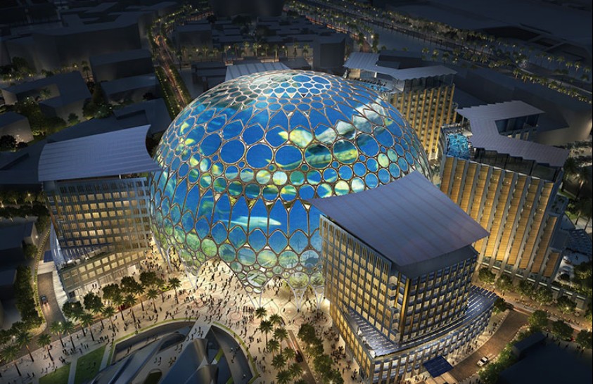 Самый большой в мире проекционный полусферический экран, на ЭКСПО 2020 Дубай