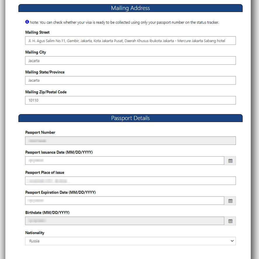 Passport Details