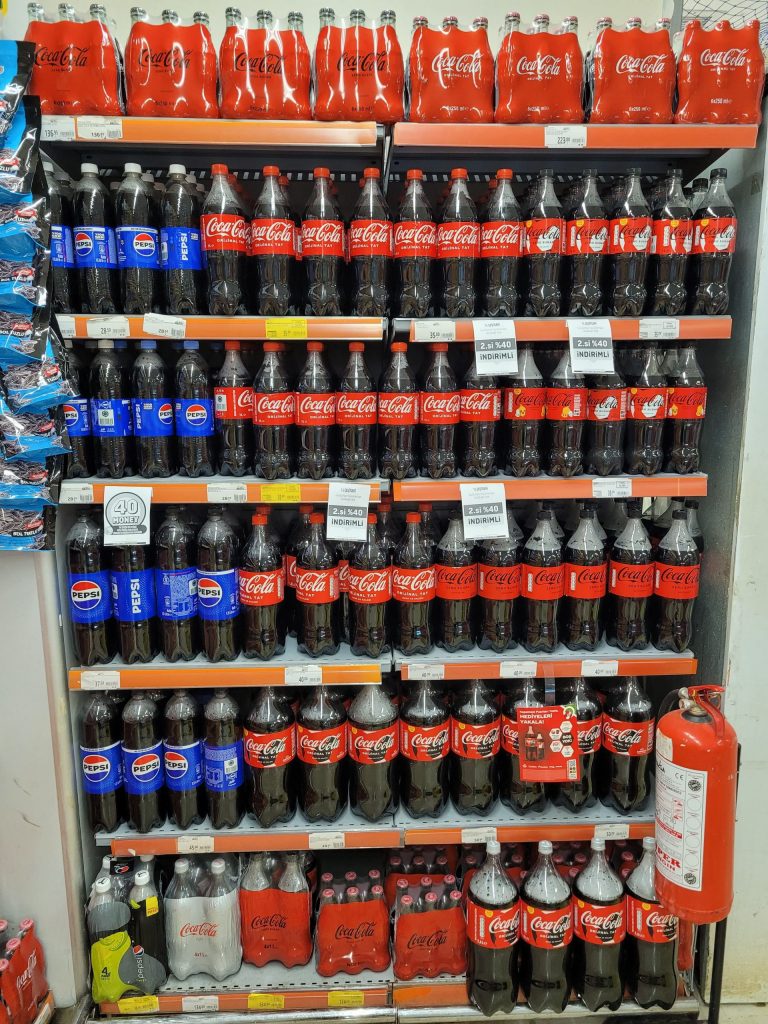 Стоимость Coca-cola и Pepsi в Турции