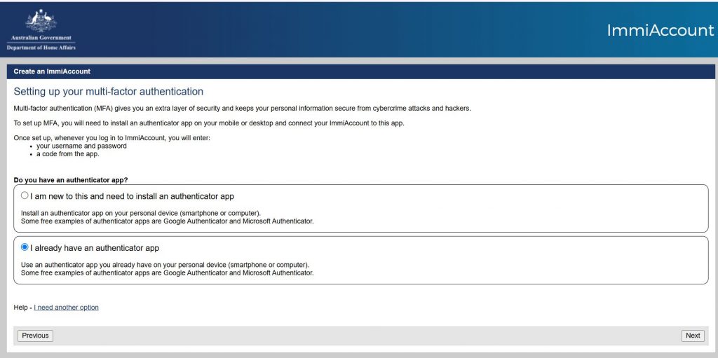 Выбор способа подтверждения аккаунта